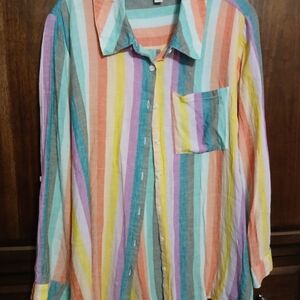 Cato Multicolor Striped Button Down Shirt